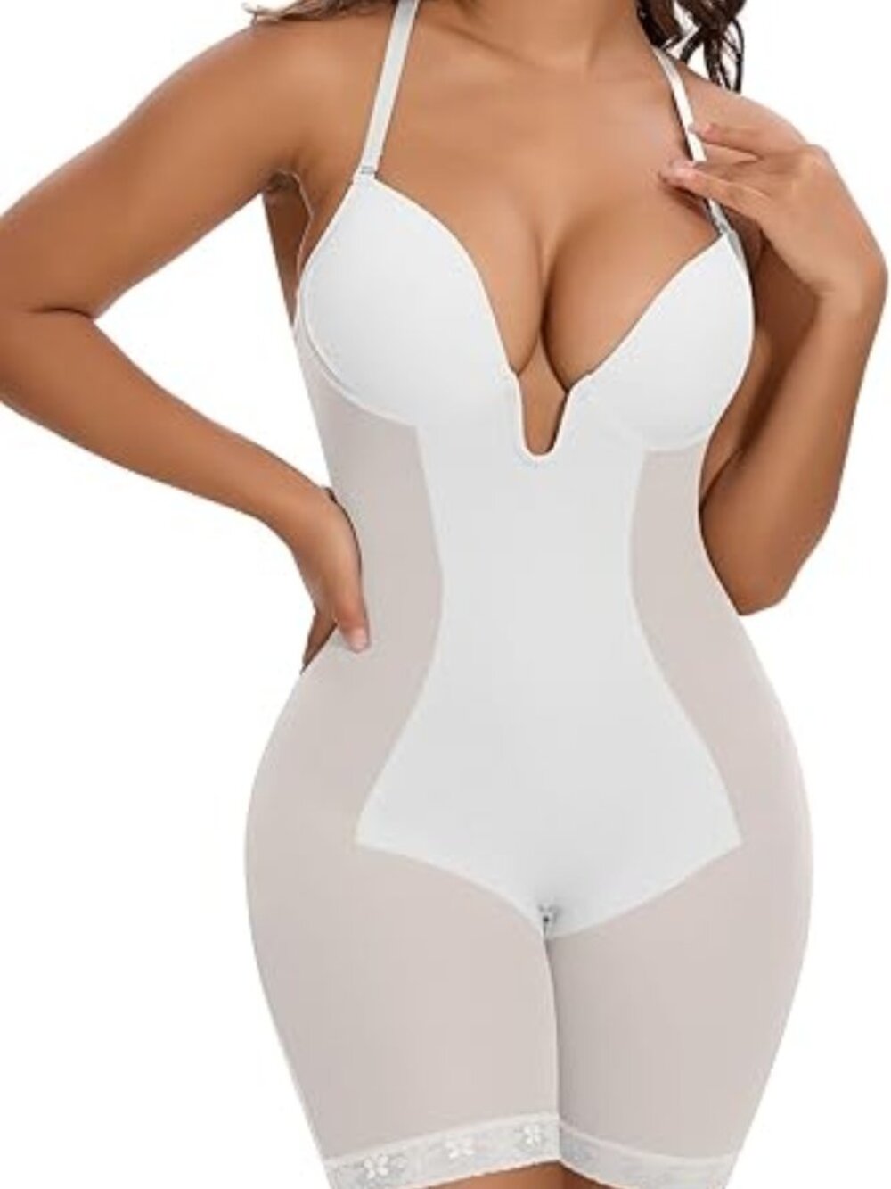 Strapless Backless Shapewear Bodysuit Tummy Control Built-in Bra X-Large